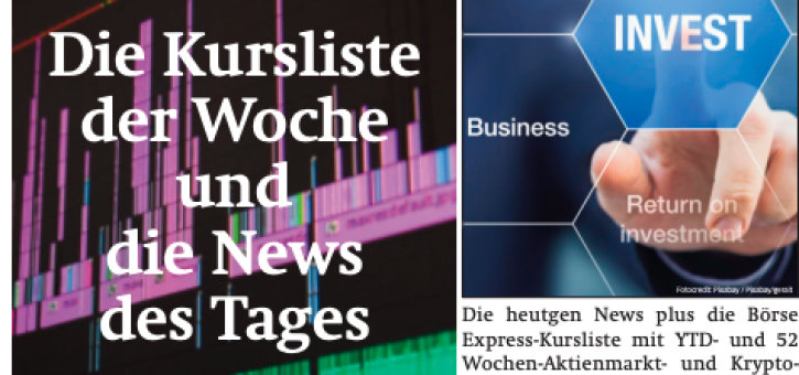 Beitragsbild zu News aus dem Börse Express PDF vom 16.05.2025: plus die Kursliste der Woche